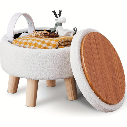 Modern Round Footrest with Soft Padded Seat