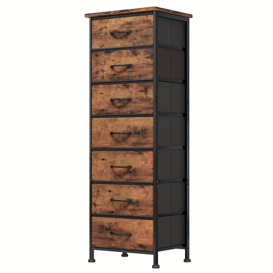 , 41/47in Storage Dresser Organizer With 6/7 Fabric Drawers